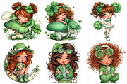 Shamrock Girl St Patrick's Day Clip, an Illustration by Daily.Designs (Thumbnail 7 of 8)