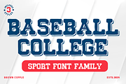 Baseball College is a sport font, a Serif Font by Brown Cupple (Thumbnail 1 of 8)