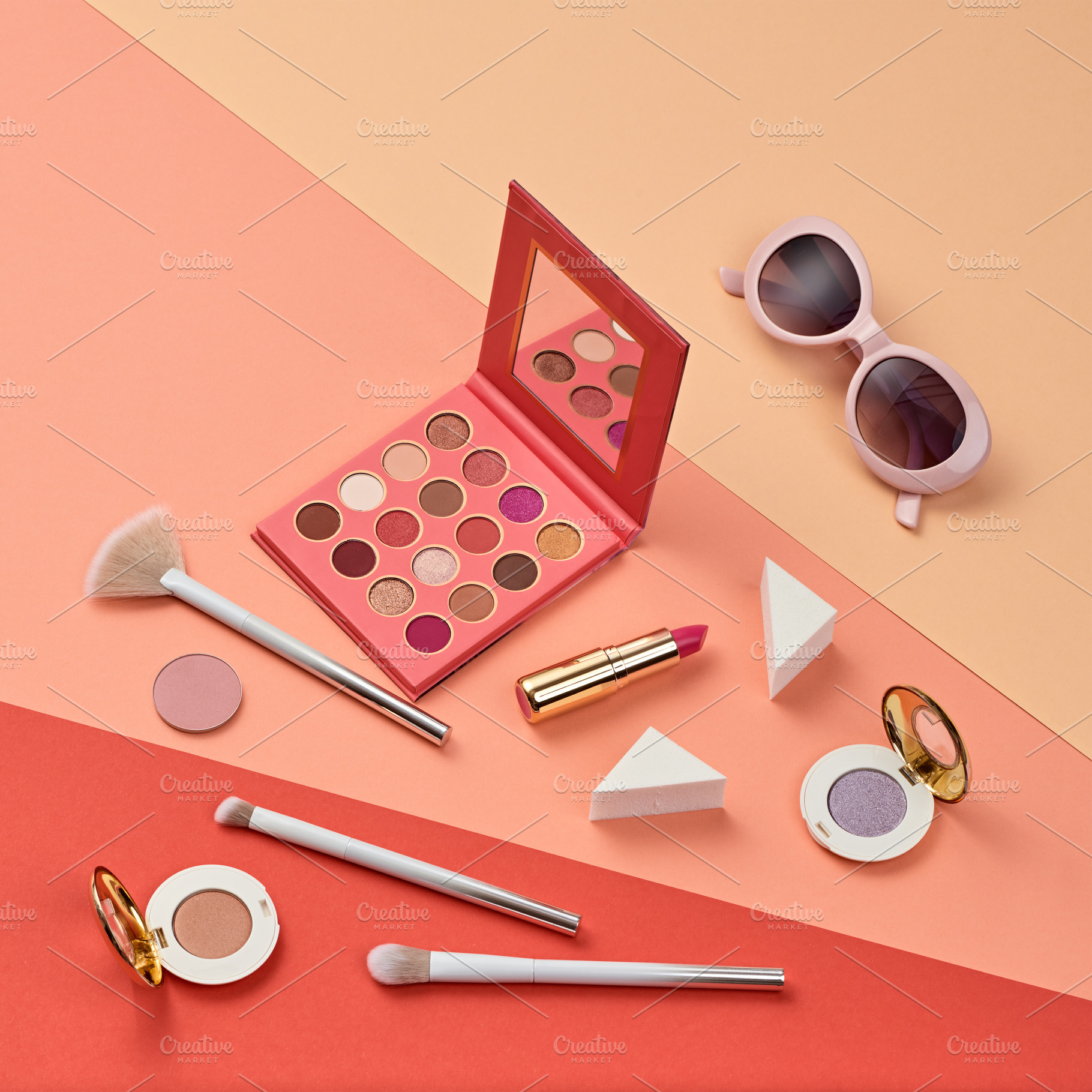 Fashion cosmetic makeup flat lay be containing cosmetic, makeup, and beauty, a Beauty & Fashion Photo by iBear