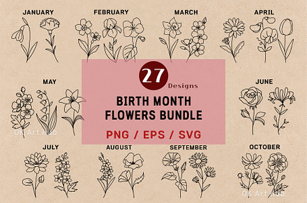 Birth Month Svg Bundle | Creative Market