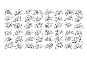 Space shuttle black ink sketch, an Illustration by Onyx