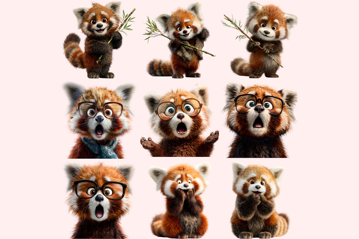 Red Panda PNG Clipart Bundle, a Graphic by M9 Design (Photo 4 of 10)