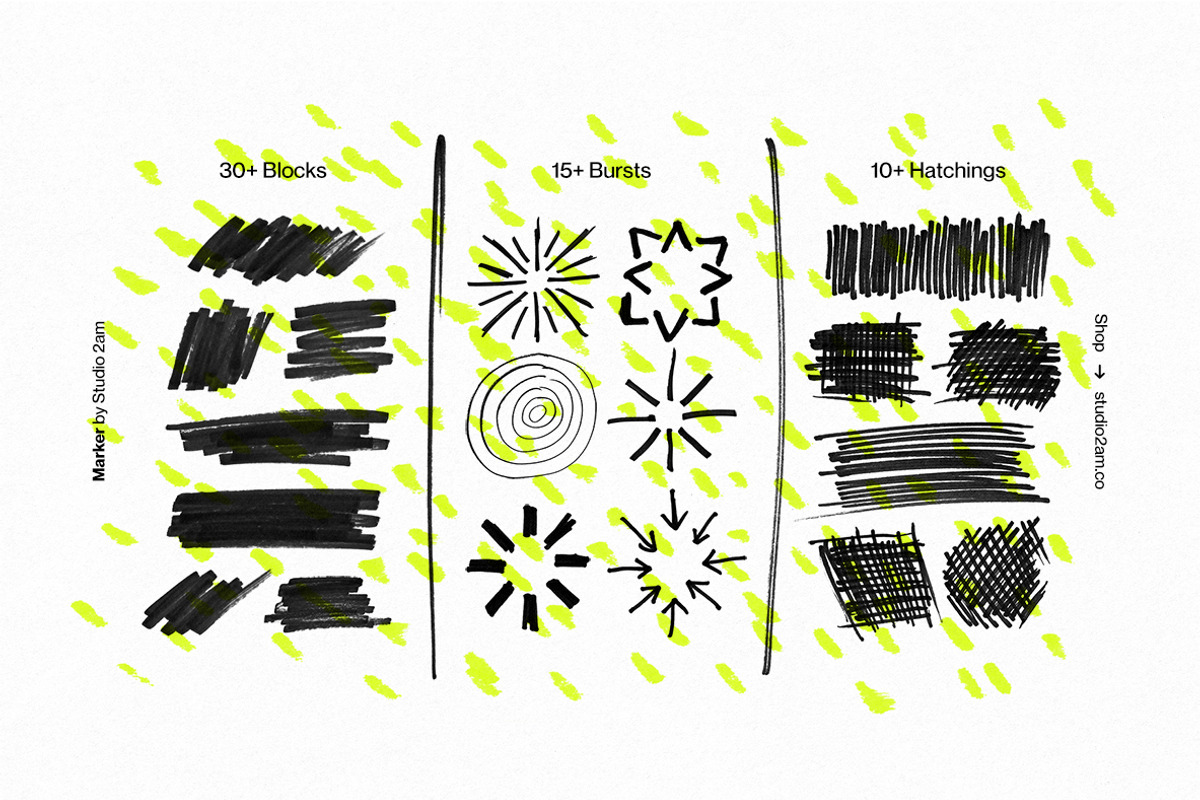 Marker – 500 Scribbles, Lines & More, a Texture Graphic by Studio 2am (Photo 6 of 11)