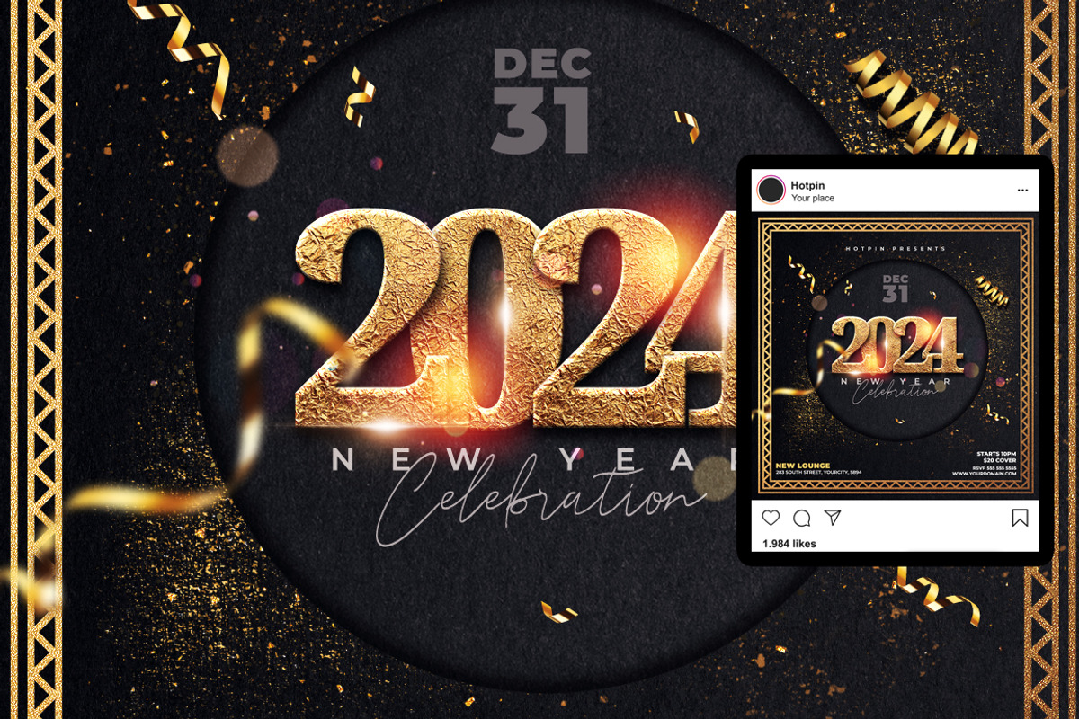 New Year Eve Flyer Template, a Flyer Template by Hotpin (Photo 2 of 2)