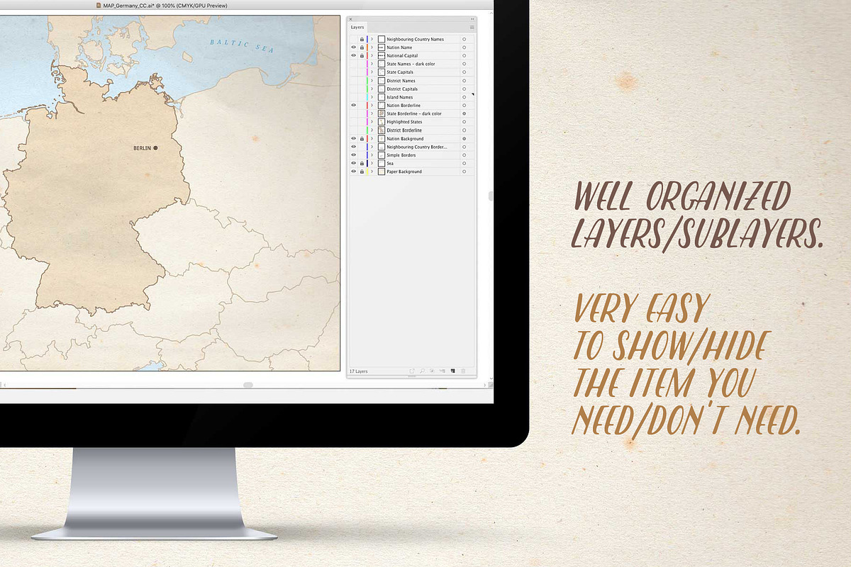 Le Tour du monde, Germany vector map, an Object Graphic by volume 1 visual design (Photo 6 of 21)
