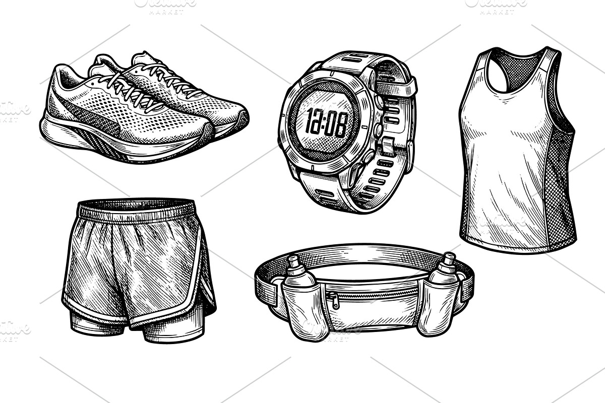 Running Gear Vintage Engraving, a Sport Illustration by Huza Studio (Photo 10 of 13)