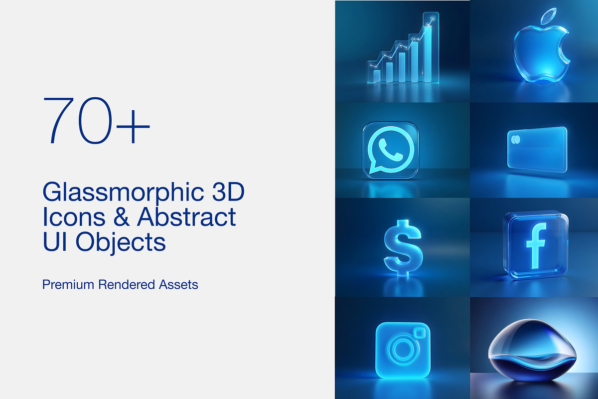 3D Futuristic Icons & Elements, a Technology Illustration by Preza Buro (Photo 1 of 9)