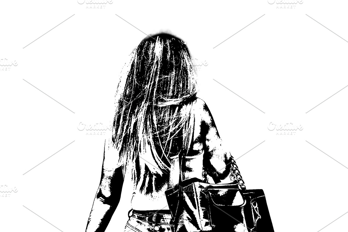 Young woman walking at urban street, aveiro, portugal, a Person Illustration by DanFLCreativo