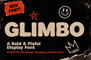 Glimbo - Bold Playful Display Font, a Blackletter Font by Gumrega Studio (Thumbnail 1 of 8)