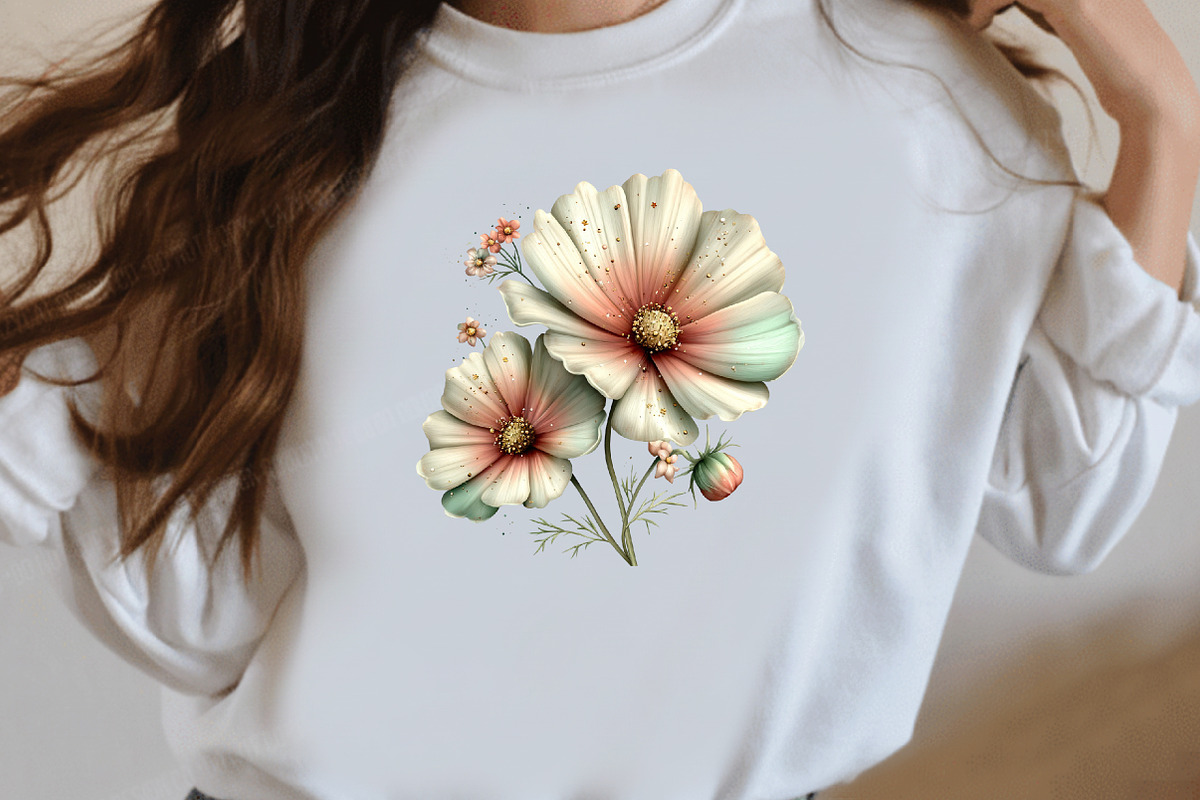 Whimsical Cosmos Flower Clipart, an Illustration by Designworld (Photo 7 of 8)