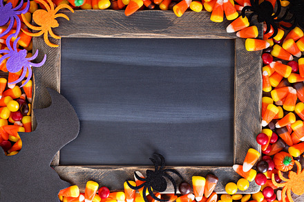 Halloween candy frame copy space containing halloween, candy, and copy, a Food & Drink Photo by farwasser