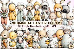 Whimsical Easter Clipart Png Bundle, an Illustration by Sublimation Artist