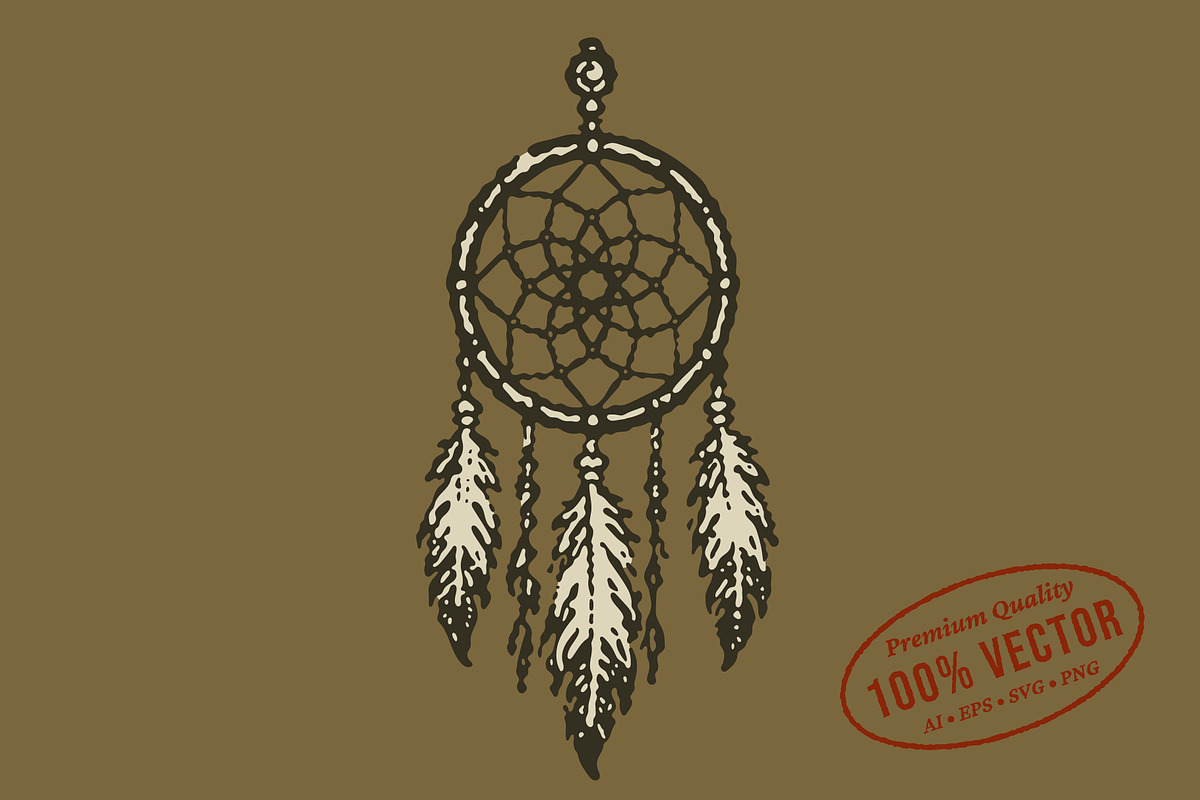 Vintage Dreamcatcher Illustration, an Object Illustration by lettett (Photo 1 of 3)
