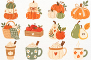 Boho Fall Clipart Autumn Harvest PNG, a Seasonal Illustration by SugarCloudStudioArt (Thumbnail 3 of 6)