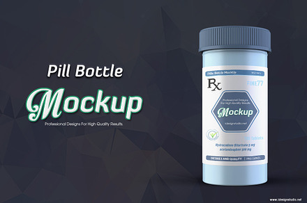 Pill Bottle Mockup, a Cups & Container Mockup by idesignstudio