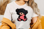 Whimsical Valentine Teddy Bear Clipa, an Illustration by SVGArt (Thumbnail 6 of 8)