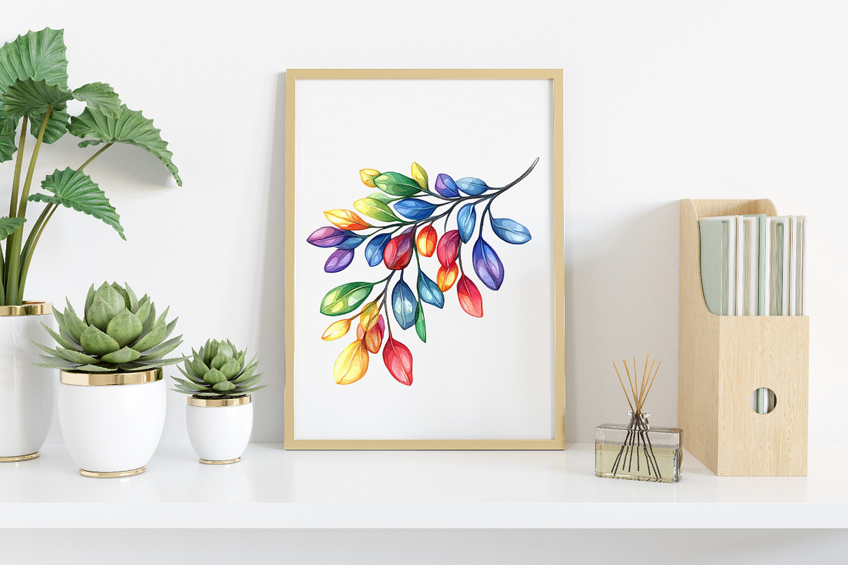 Watercolor Groovy Christmas Clipart, an Illustration by Canvas Craft (Photo 5 of 7)