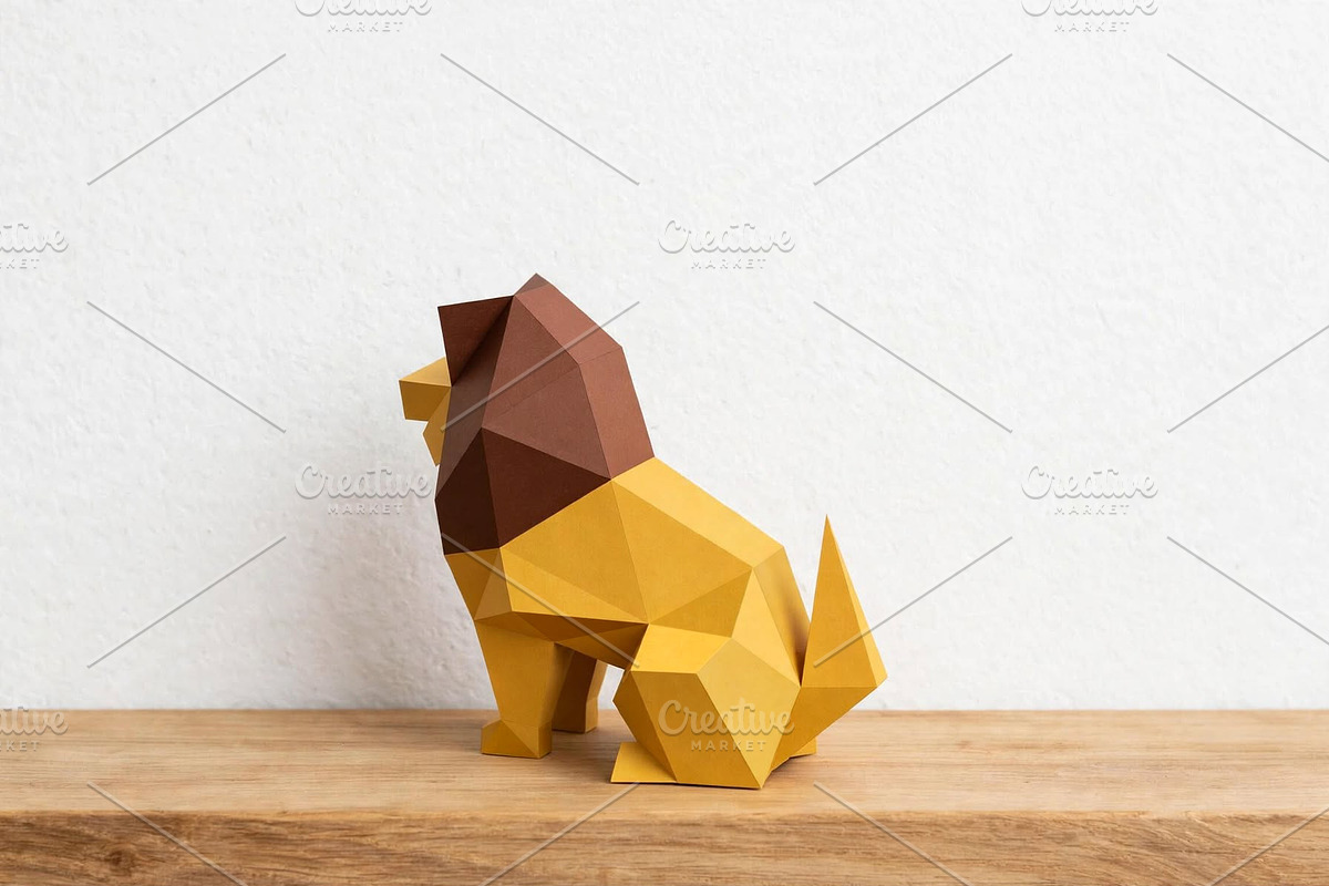 Lion sculpture - 3d papercraft, a Card Template by PAPER amaze (Photo 2 of 5)
