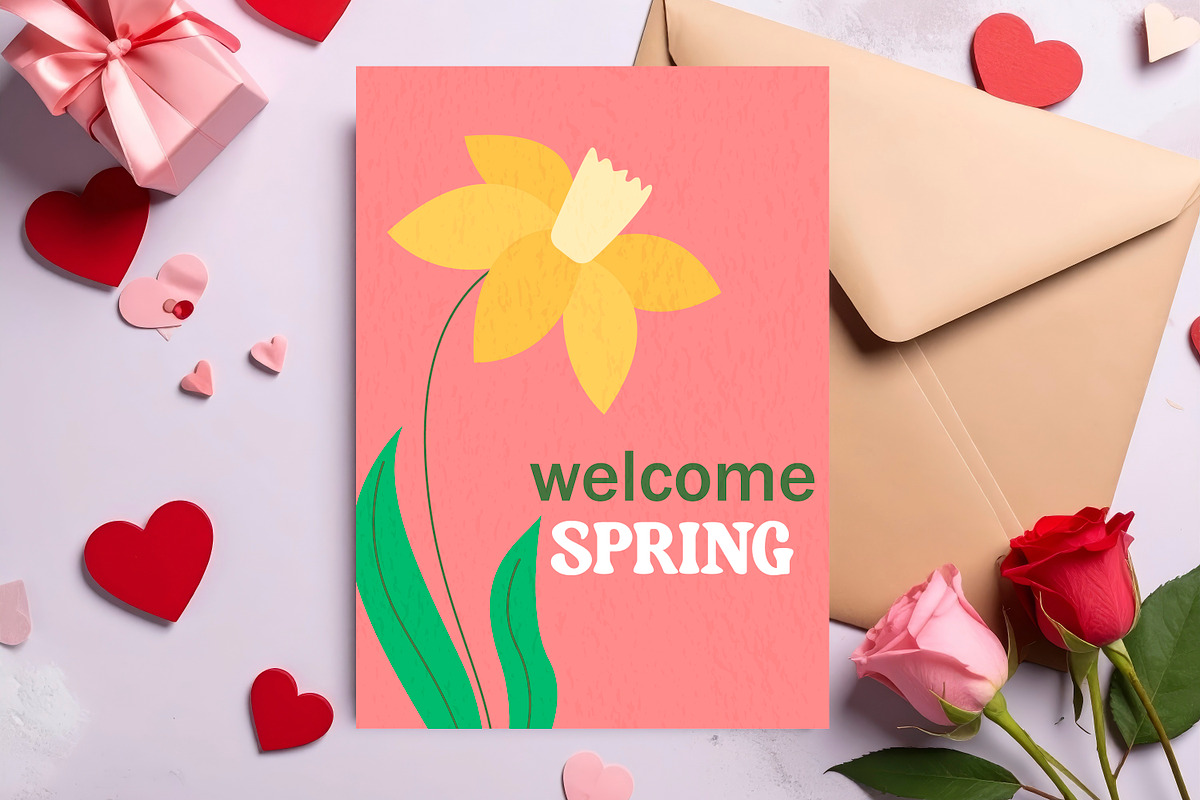 Set of spring cards with flowers, a Card Template by Tati_Kli (Photo 3 of 5)