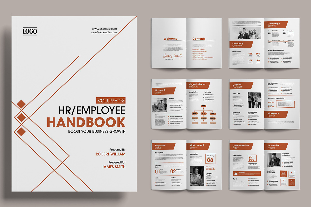 Creative HR Employee Handbook Layout, a Brochure Template by ContestDesign (Photo 1 of 3)