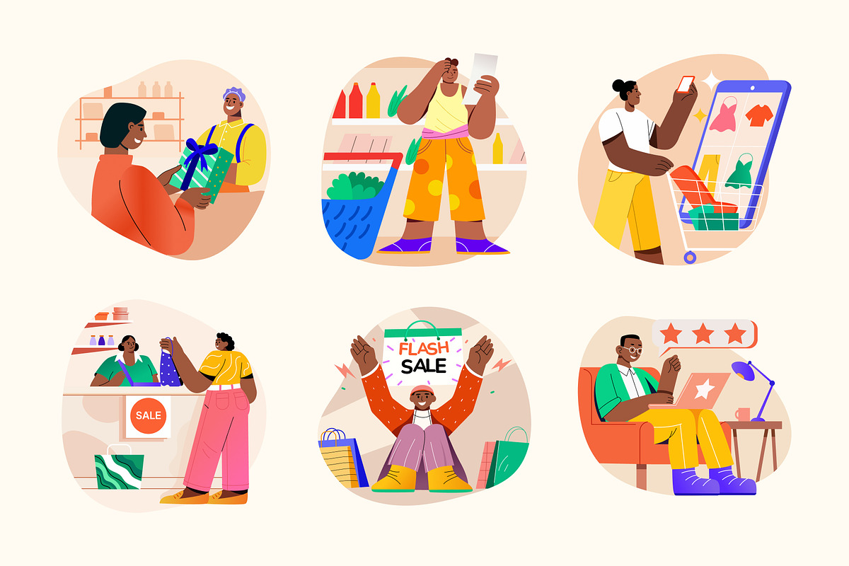 Animated Shopping and Sale Set, a Person Illustration by Prosymbols (Photo 4 of 5)