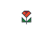 Diamond Flower Logo, a Branding & Logo Template by Mauro Bertolino (Thumbnail 1 of 3)