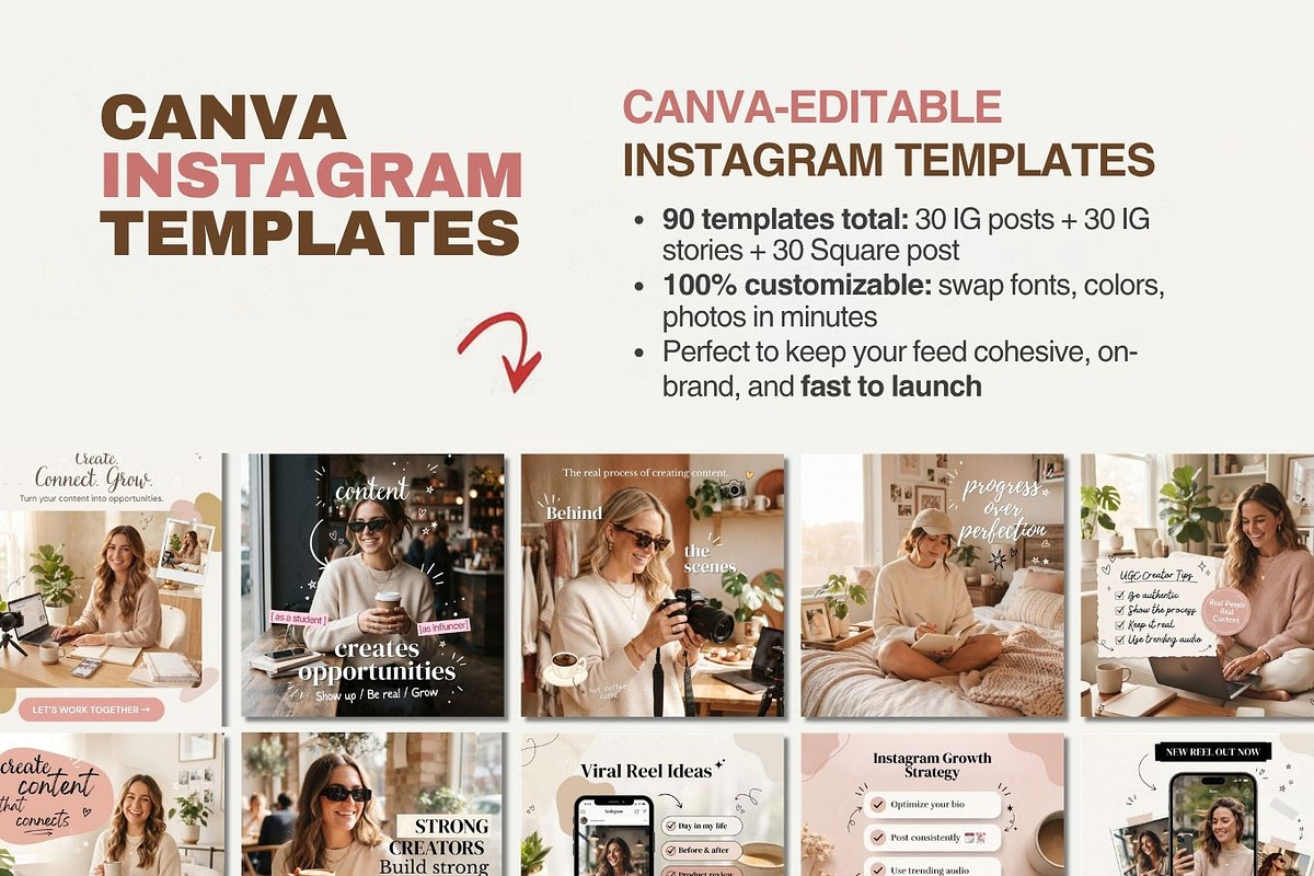Content Creator Instagram Templates, a Social Media Template by Arslan (Photo 3 of 8)