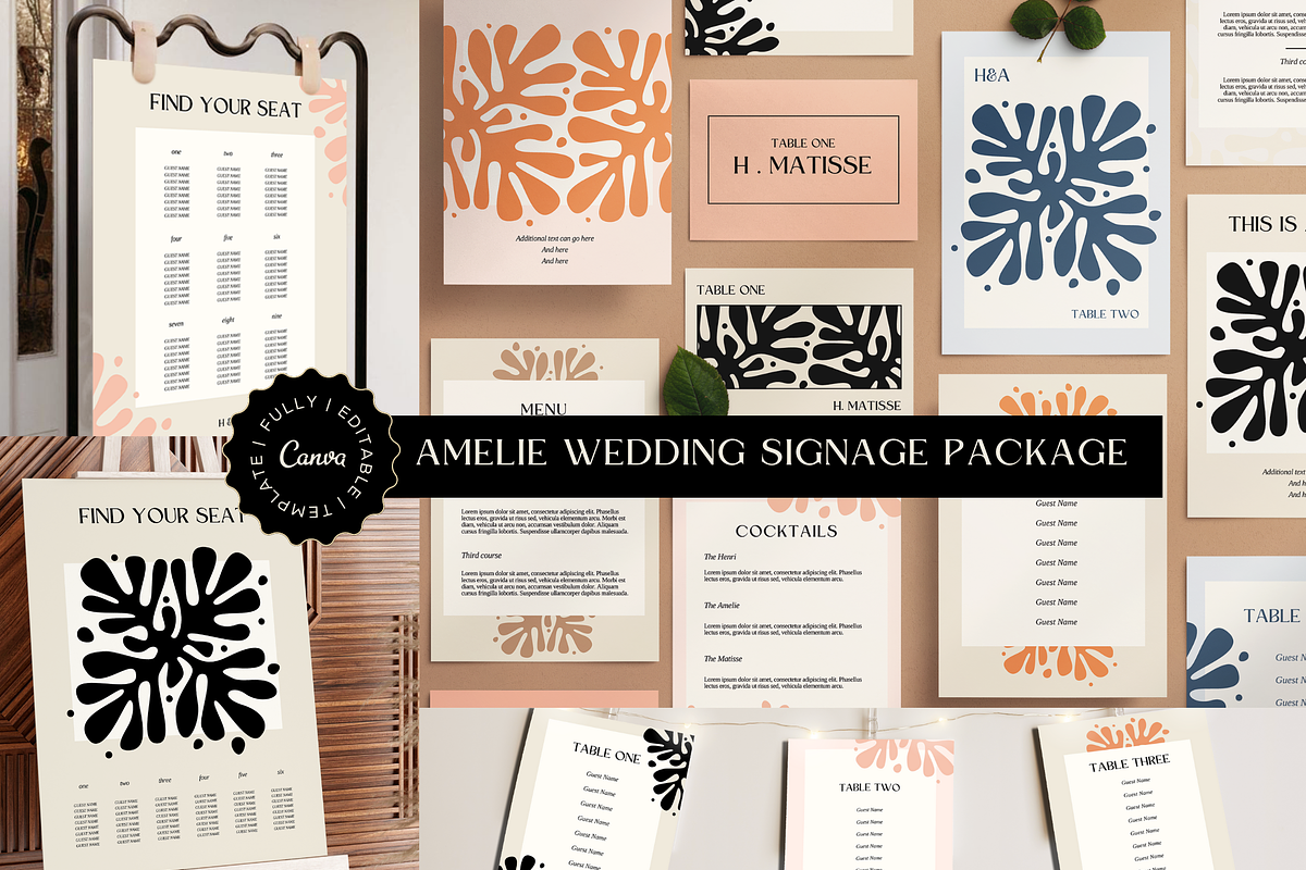 Amelie - Editable wedding signage, a Stationery Template by SydneyResnik (Photo 7 of 7)