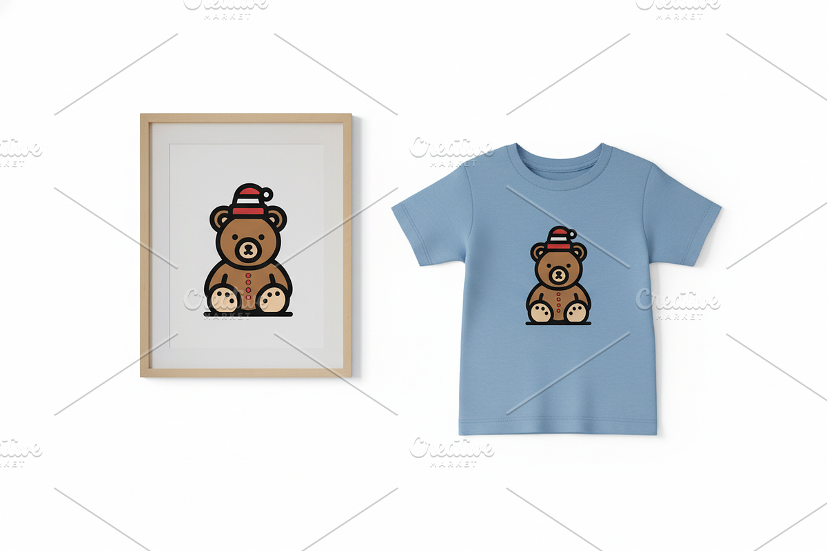 Cute Christmas Teddy Bear, a Branding & Logo Template by Vectorium Studio (Photo 1 of 2)