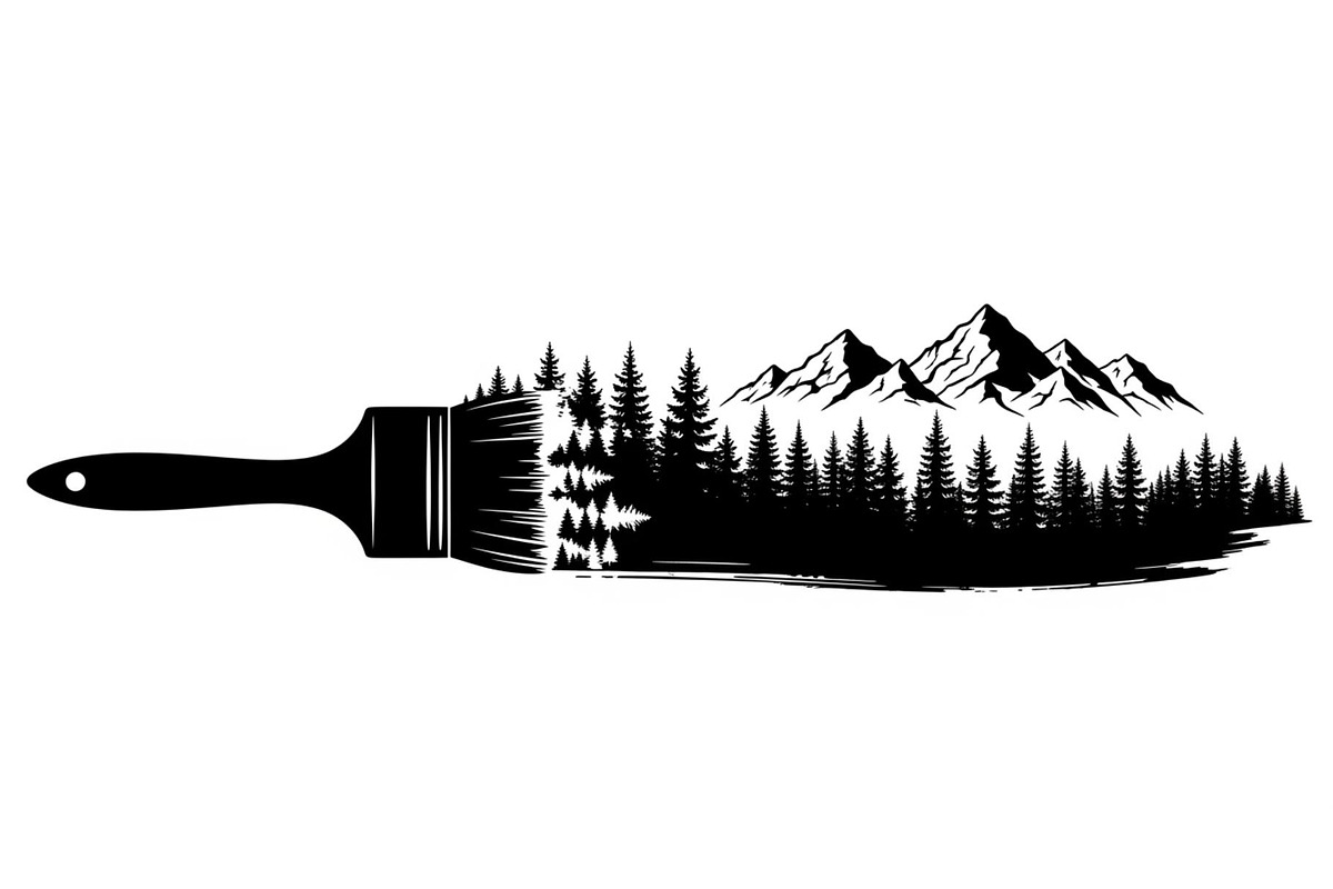 Nature Landscape Paintbrush Design B, an Illustration by Designs_River (Photo 11 of 31)