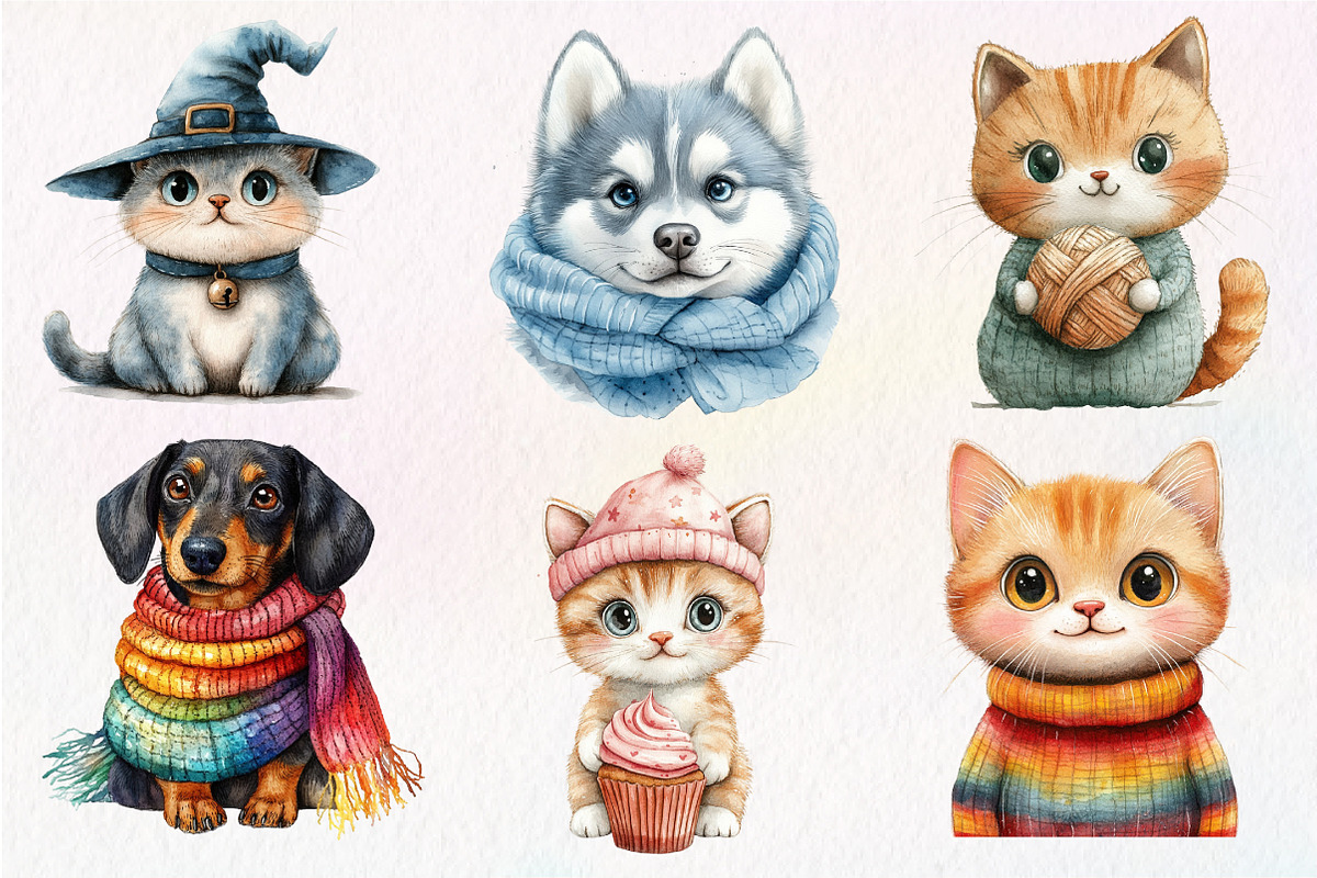 Quirky Dog & Cat Sublimation Bundle, an Illustration by Dream Creation (Photo 5 of 6)