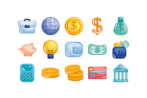 Money And Banking Illustrations Set, a Finance Illustration by studiogstock