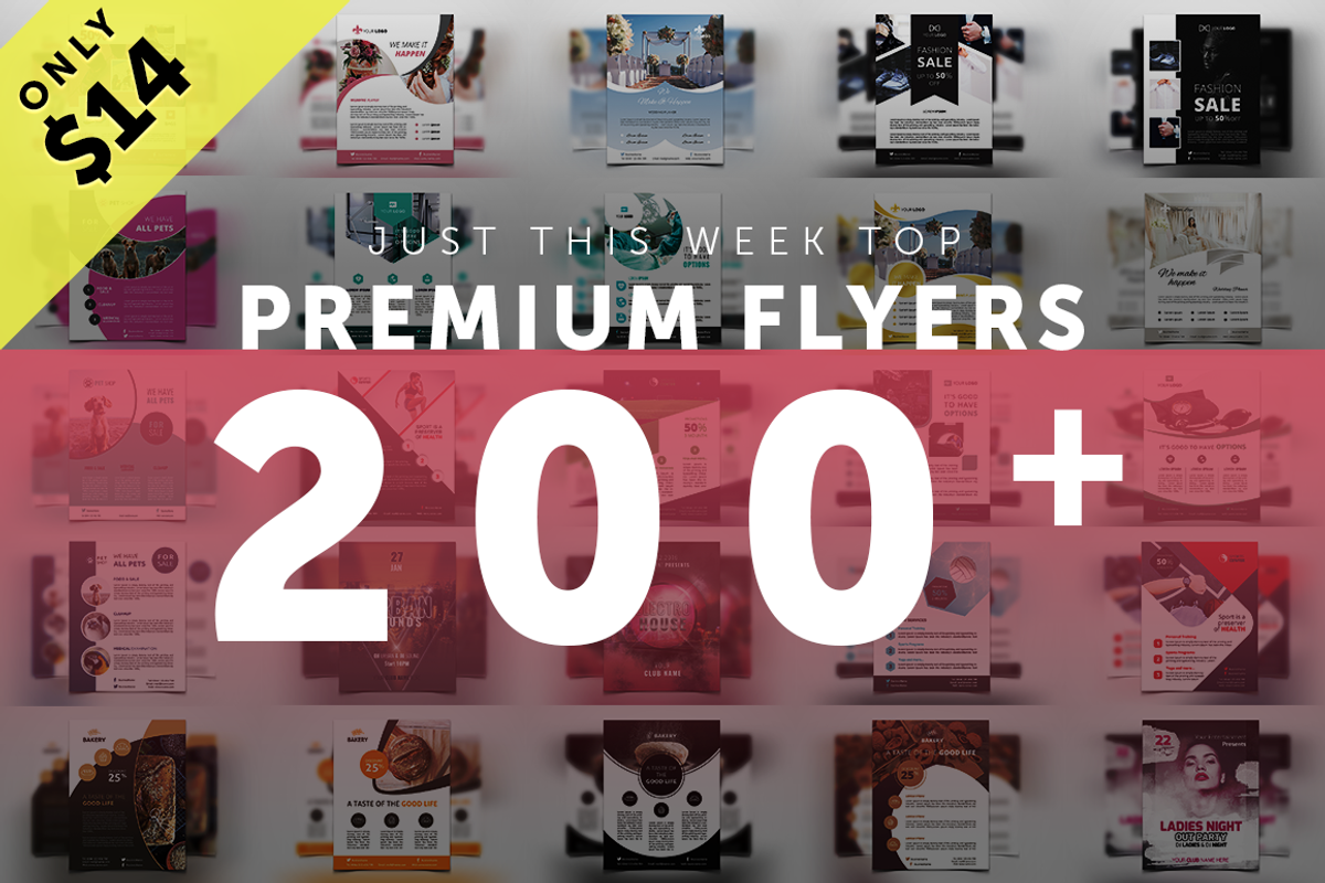 200+ Premium Flyers Bundle 99% OFF, a Flyer Template by UNIK Agency (Photo 15 of 66)