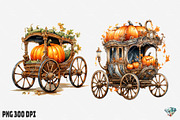 Pumpkin Chariot Watercolor, an Illustration by Gemstone (Thumbnail 9 of 12)