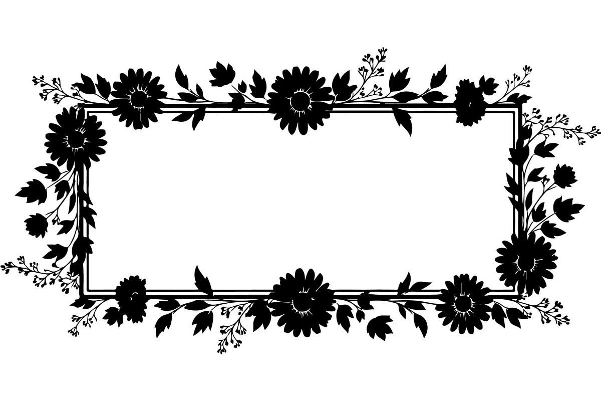 Black Floral Wreath Frame Set, an Illustration by Designer_Momina (Photo 4 of 20)