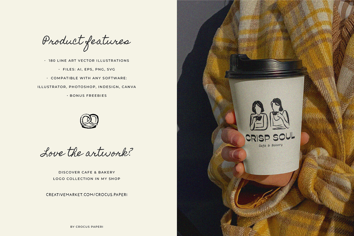 BAKERY line art illustrations, a Food Illustration by Crocus Paperi (Photo 7 of 7)