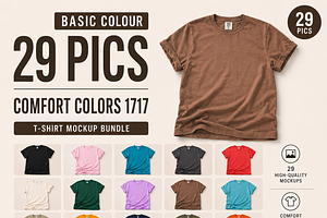 29 Basic Comfort Colors 1717 Mockups, a Shirt Mockup by ElDesignState