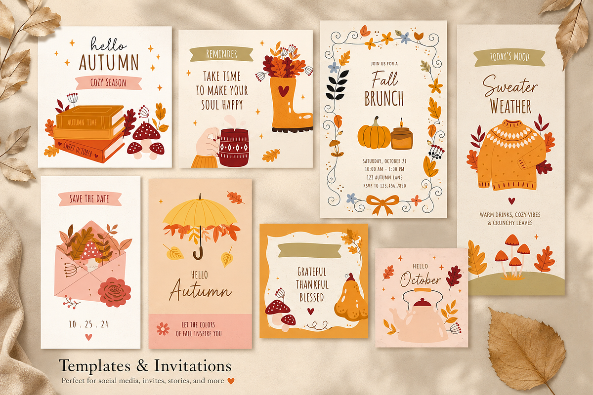 Whimsical Autumn Collection, a Seasonal Illustration by Anna Studio (Photo 8 of 12)