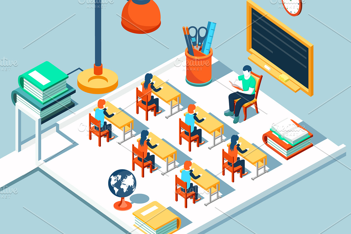 Classroom concept with teacher, an Education Illustration by Yayasya (Photo 2 of 3)
