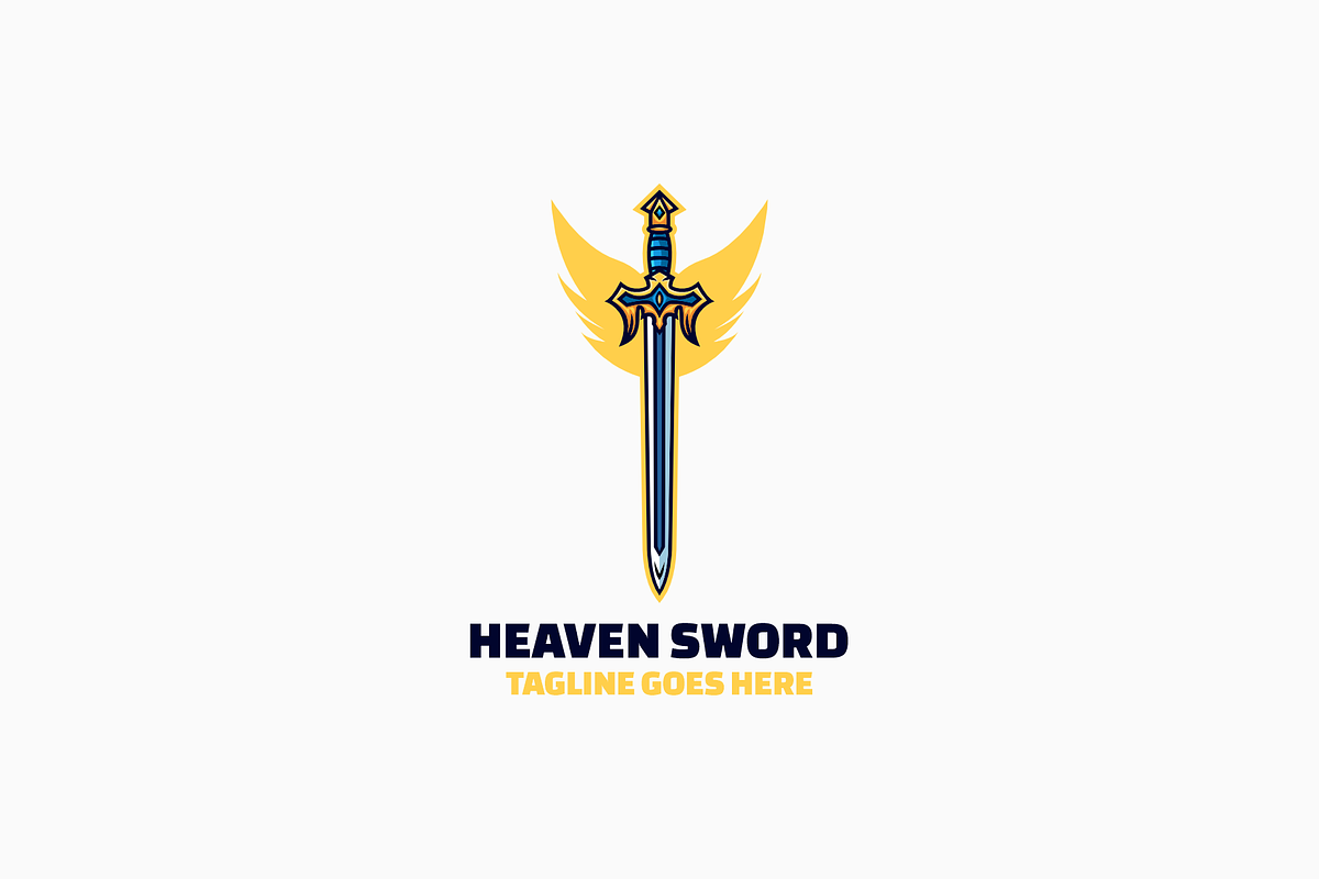 Heaven Sword Simple Mascot Logo, a Branding & Logo Template by Artnivora.Std