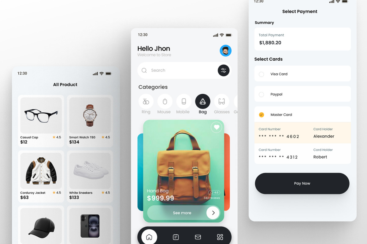 Modern Shopping Ecommerce App UI Kit, an UI Kit Template by aliakram (Photo 4 of 8)
