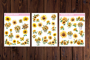 Sunflower Goodnotes Stickers Set