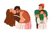 Happy love couples hugging set, a Person Illustration by Good Studio (Thumbnail 4 of 10)