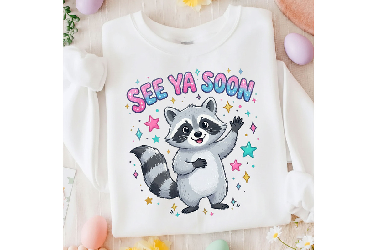 See Ya Soon Funny Raccoon PNG, a Seasonal Illustration by Designking (Photo 3 of 4)