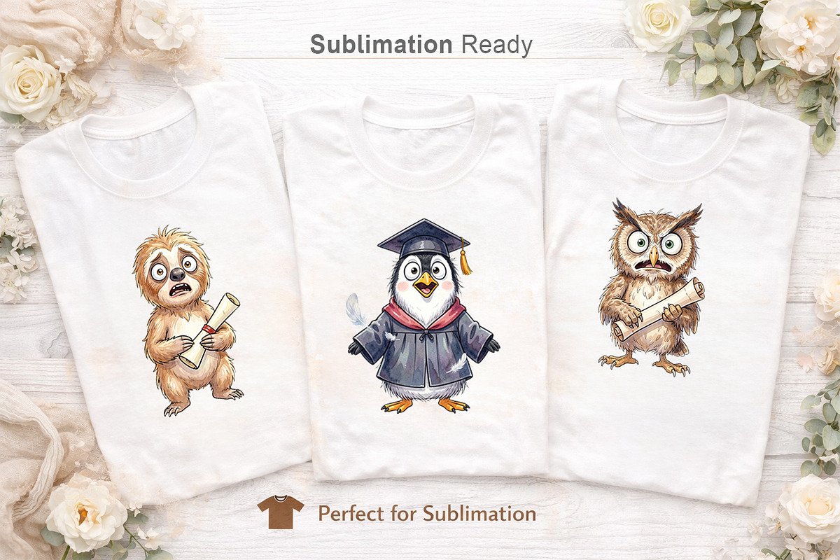 Funny Animal Graduation Sublimation, an Illustration by Artnoy (Photo 7 of 8)