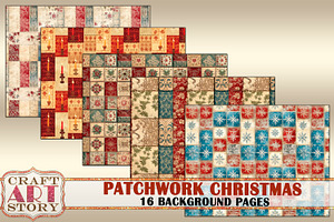 Vintage Collage Patchwork Christmas