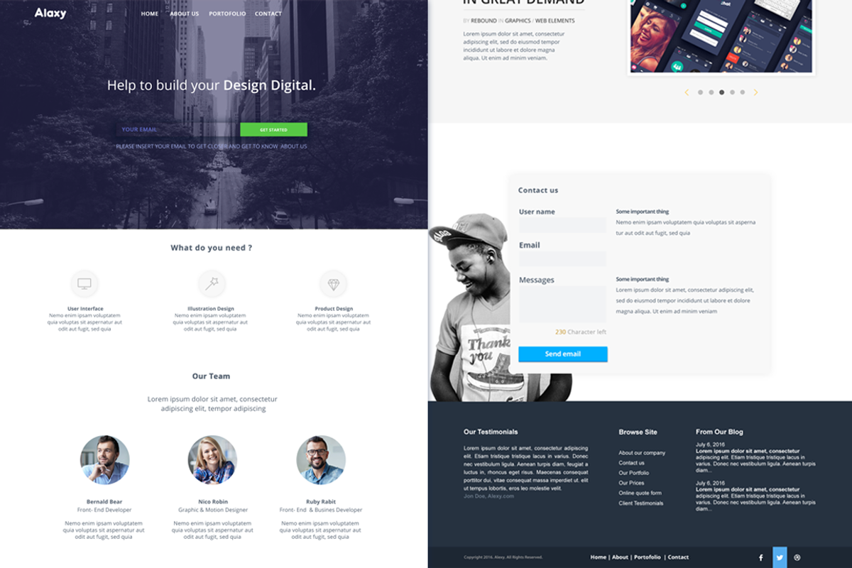Alaxy (One Page PSD Template), a Landing Page Template by Rebound  (Photo 3 of 3)
