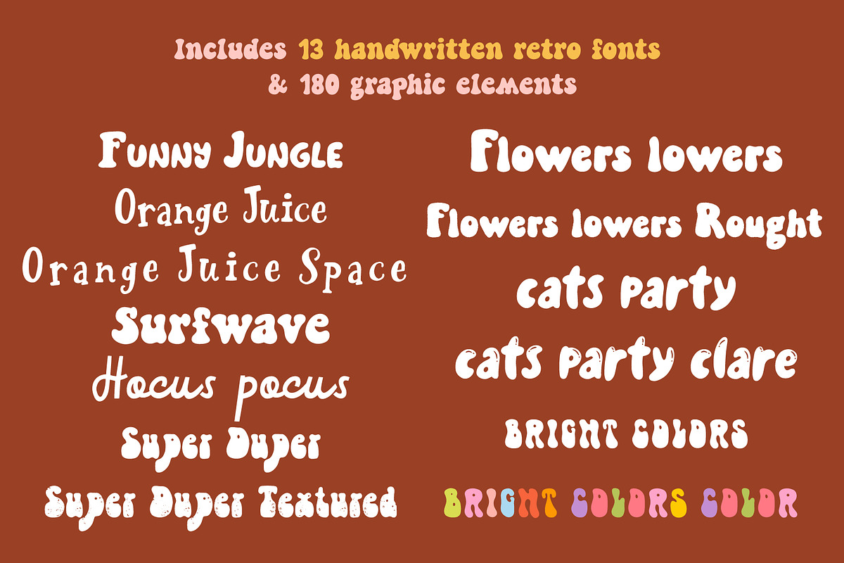 Retro Font BUNDLE, a Handwritten Font by JuliaVolkova (Photo 2 of 10)