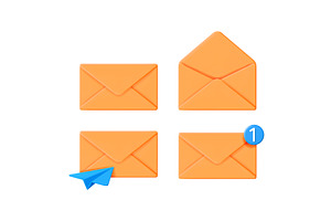 Four 3d realistic rendering icons, a Technology Illustration by Abscent