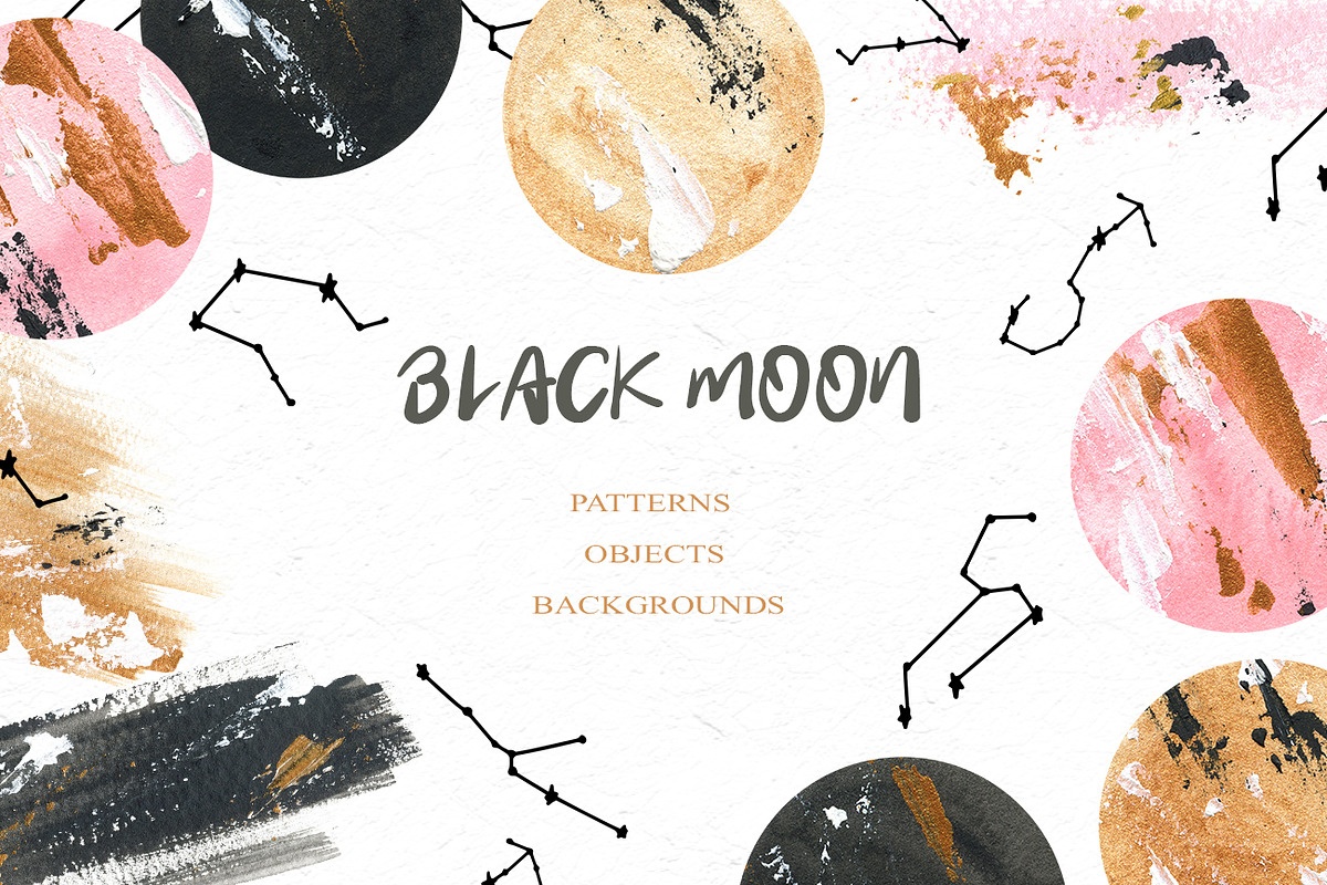Black Moon clipart, a Texture Illustration by anastasiia.art (Photo 1 of 8)